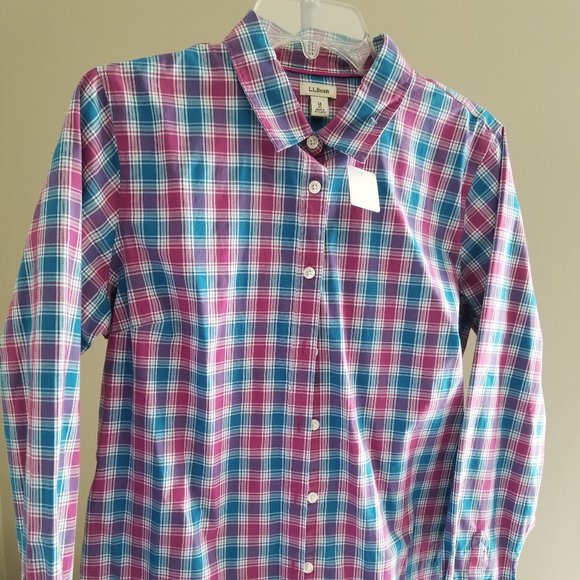 Bundle 2 for 20! . L. L Bean Ladies size M Cotton Button Down - Picture 2 of 5